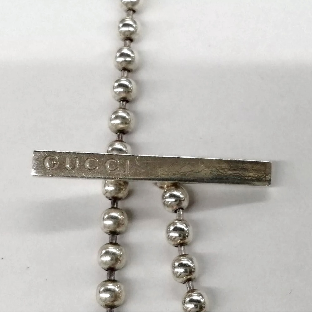 Gucci GG Logo Interlocking 925 Silver Ballchain Necklace , box/Dustbag/Pamphlet - Picture 10 of 15